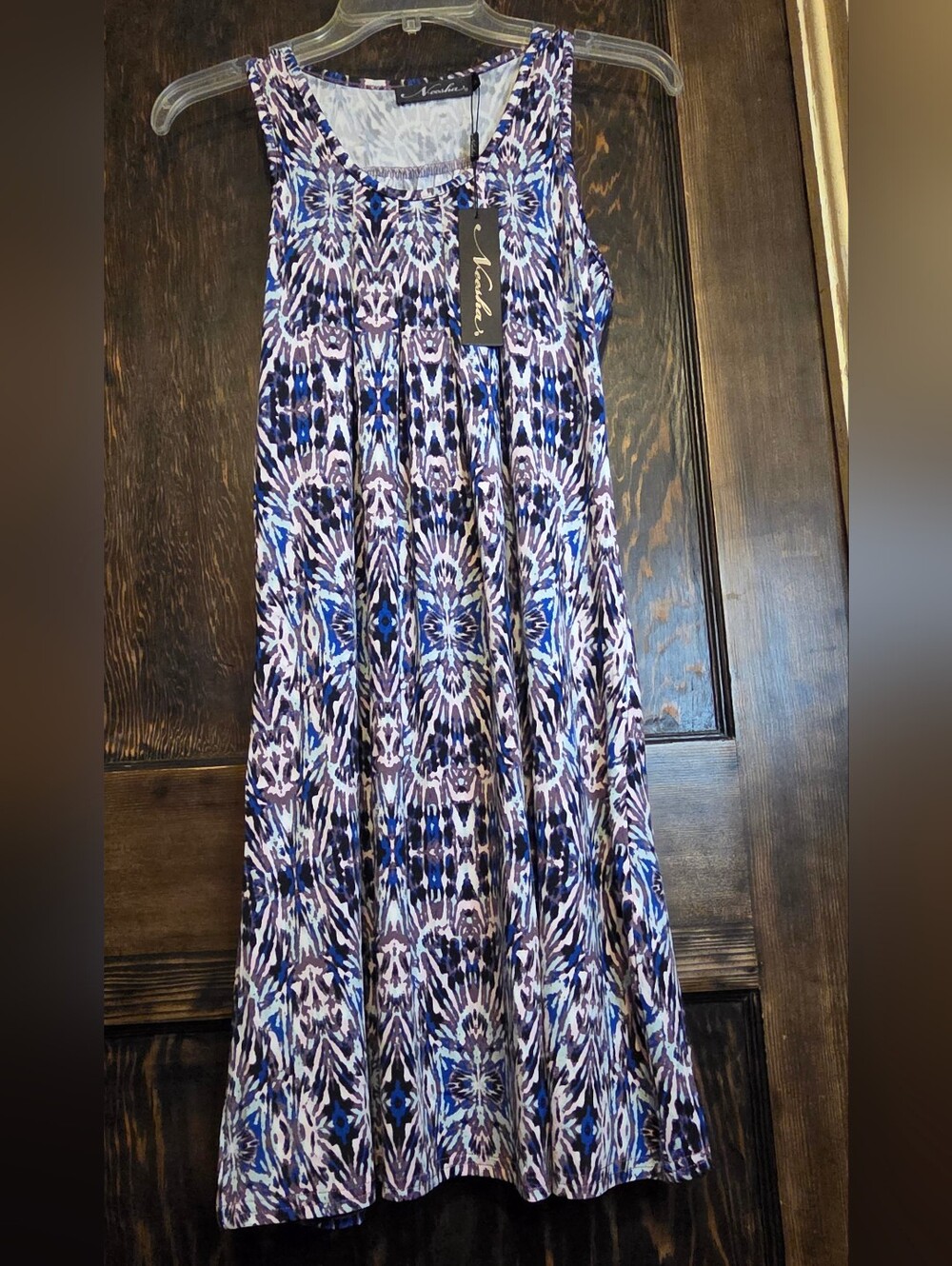 NWT Neesha Abstract Kaleidoscope Tank Dress Purples & Blues